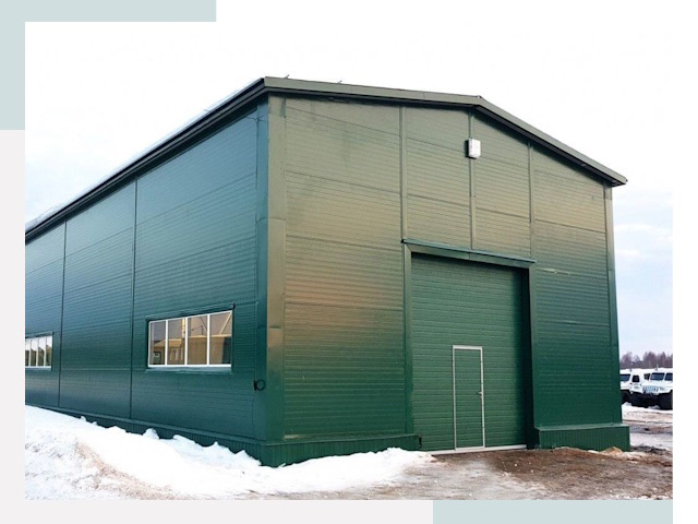 Двускатные ангары в Норильске